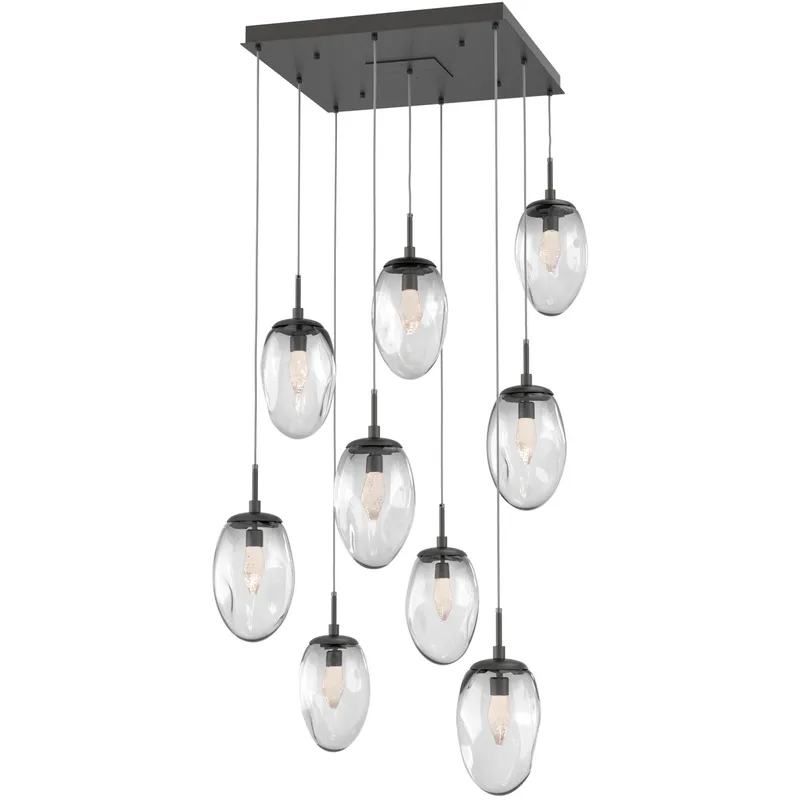 Meteo LED LED Graphite Chandelier Ceiling Light, Square Multi-Port