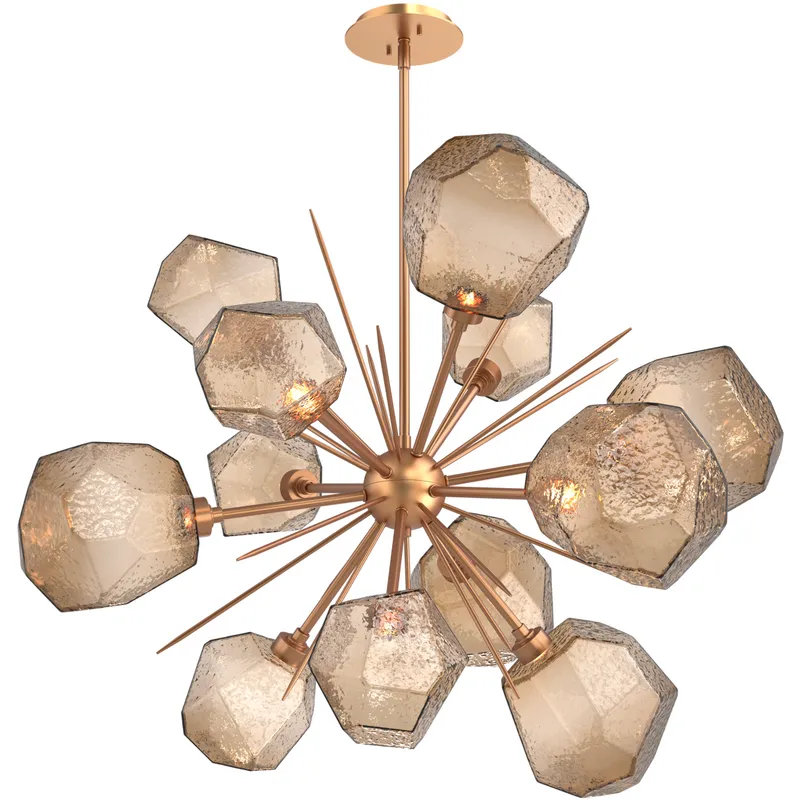 Gem LED 38.4 inch Novel Brass Chandelier Ceiling Light in Bronze, 2700K LED, Starburst