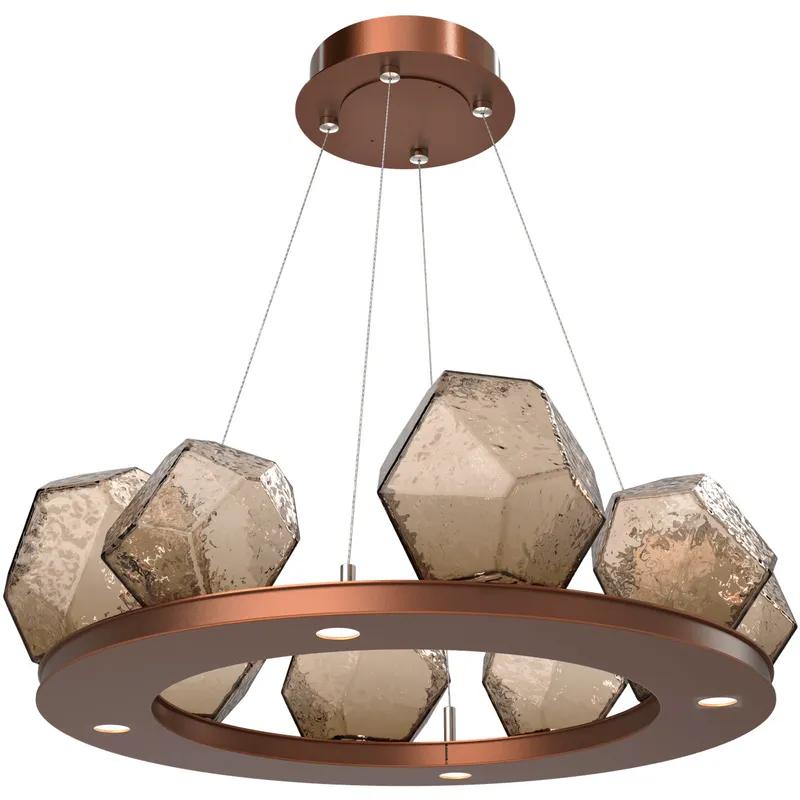 Gem LED 27.4 inch Burnished Bronze Chandelier Ceiling Light in 3000K LED, Ring