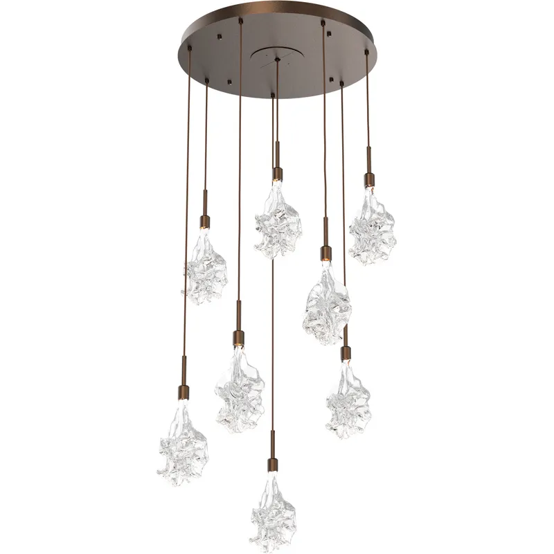 Blossom LED 27 inch Flat Bronze Chandelier Ceiling Light in 3000K LED, Multi-Port