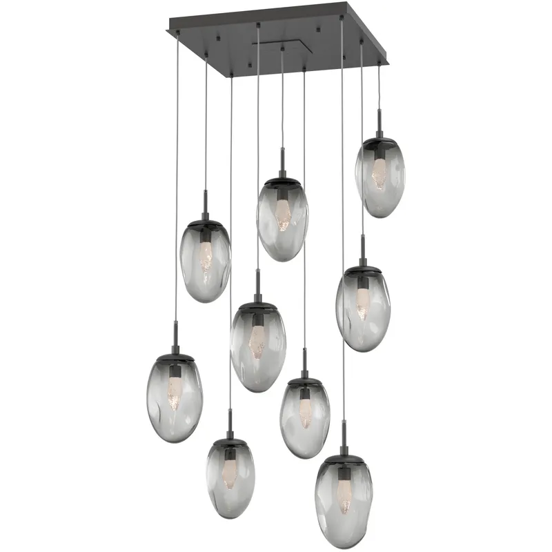 Meteo LED LED Graphite Chandelier Ceiling Light, Square Multi-Port