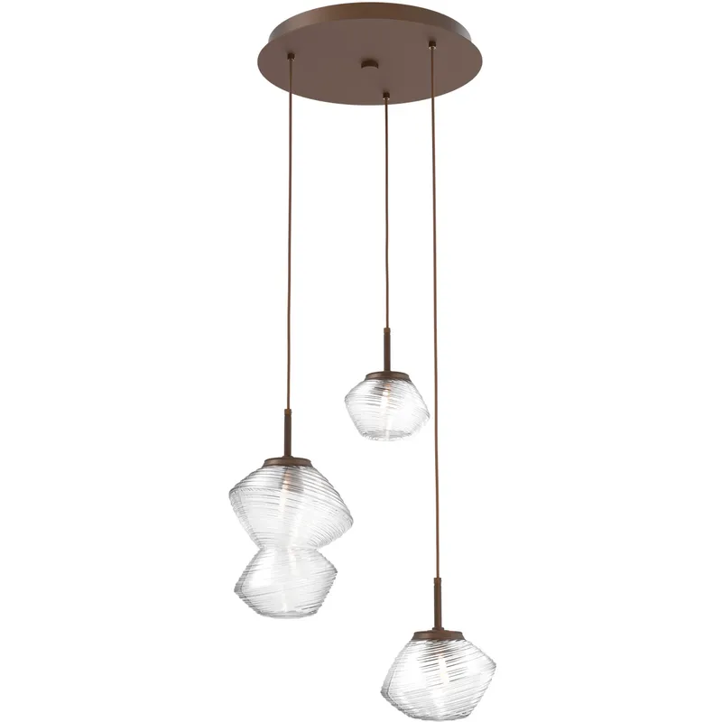 Mesa LED Flat Bronze Chandelier Ceiling Light, Multi-Port Round