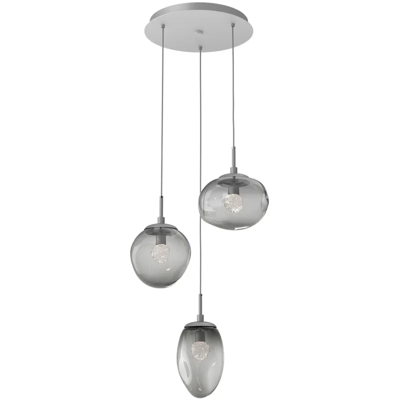 Cosmos LED LED 22.3 inch Classic Silver Chandelier Ceiling Light, Round Multi-Port