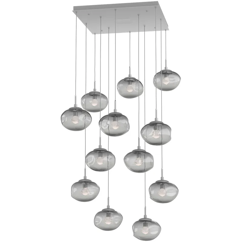 Nova LED LED Classic Silver Chandelier Ceiling Light, Square Multi-Pendant