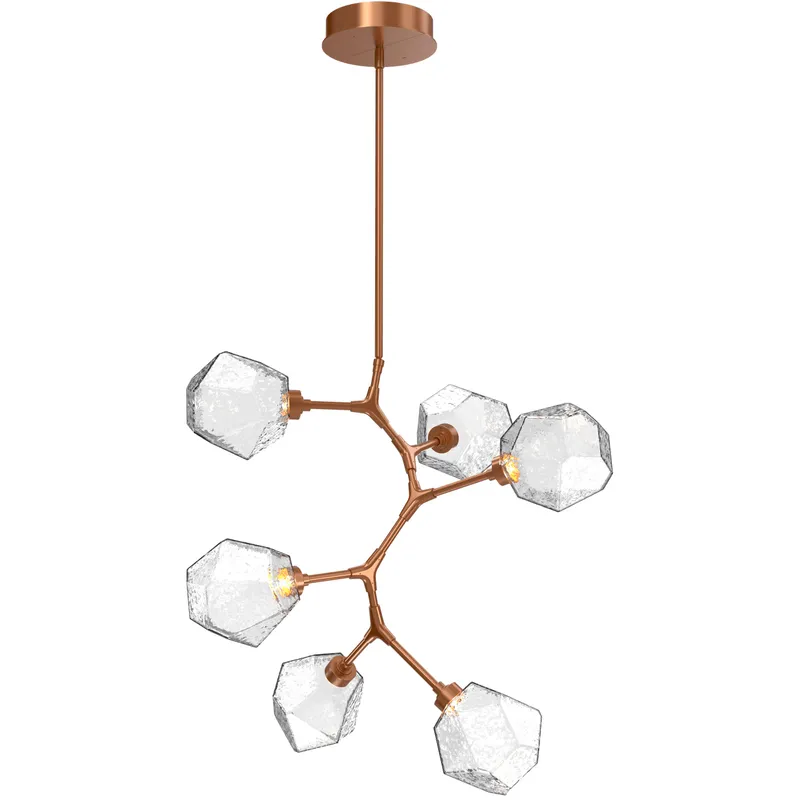 Gem LED 30 inch Novel Brass Chandelier Ceiling Light in Clear, 2700K LED, Modern Vine