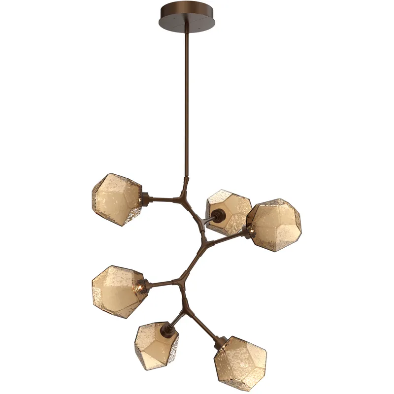 Gem LED 30 inch Flat Bronze Chandelier Ceiling Light in 3000K LED, Modern Vine