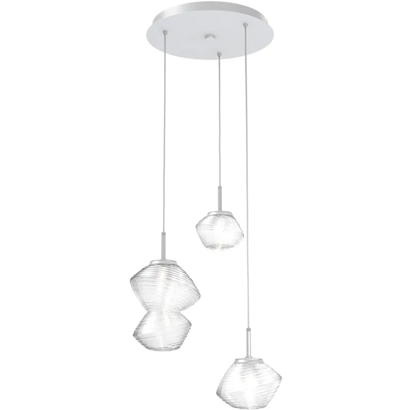 Mesa LED Classic Silver Chandelier Ceiling Light, Multi-Port Round