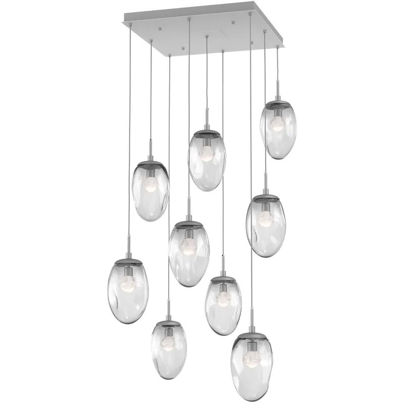 Meteo LED LED Classic Silver Chandelier Ceiling Light, Square Multi-Pendant