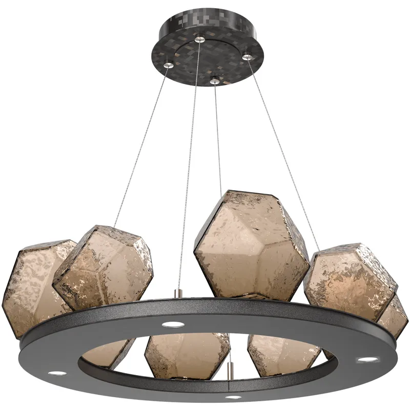 Gem LED 27.4 inch Graphite Chandelier Ceiling Light in Bronze, 2700K LED, Ring