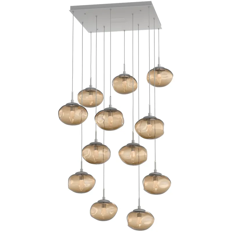 Nova LED LED Classic Silver Chandelier Ceiling Light, Square Multi-Pendant