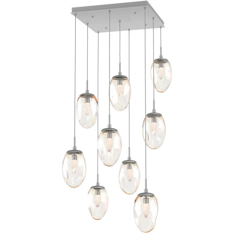 Meteo LED LED Classic Silver Chandelier Ceiling Light, Square Multi-Pendant