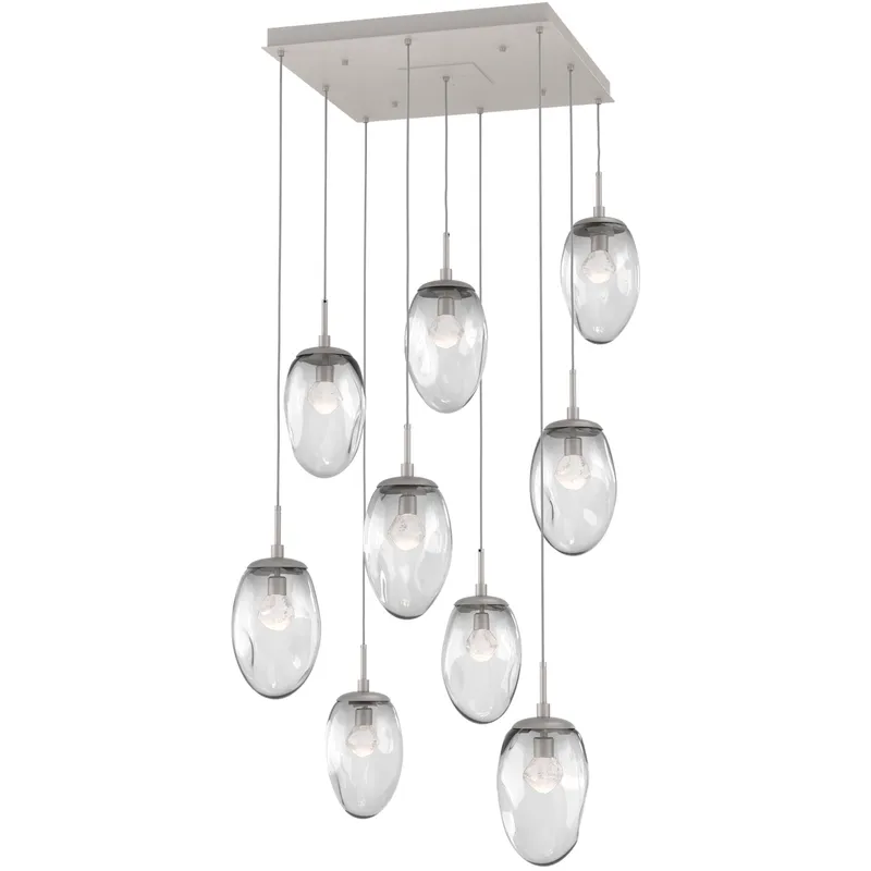 Meteo LED LED Beige Silver Chandelier Ceiling Light, Square Multi-Port