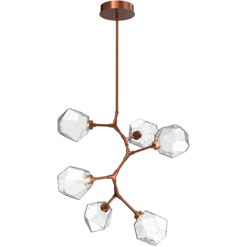 Gem LED 30 inch Burnished Bronze Chandelier Ceiling Light in 3000K LED, Clear, Modern Vine