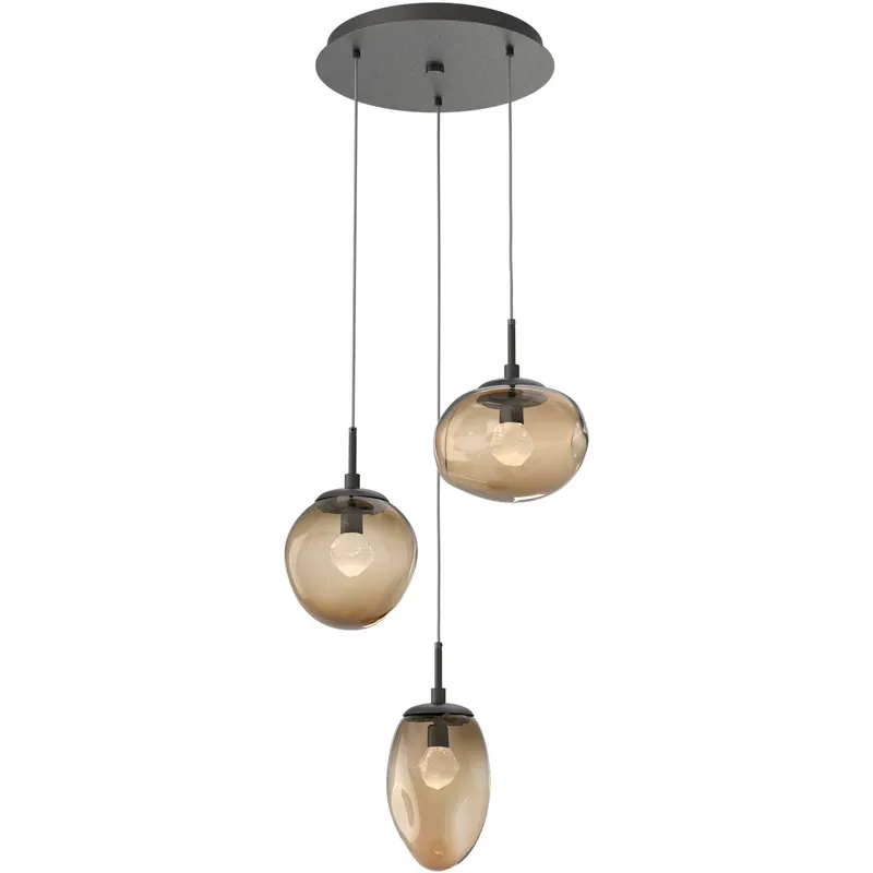 Cosmos LED LED 22.3 inch Graphite Chandelier Ceiling Light, Round Multi-Port