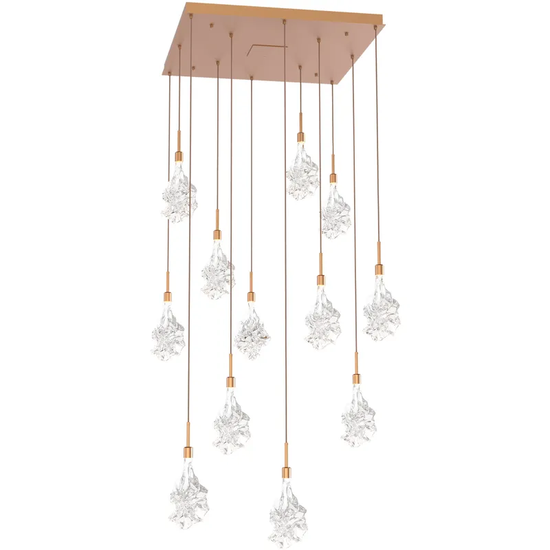 Blossom LED Novel Brass Chandelier Ceiling Light, Multi-Port