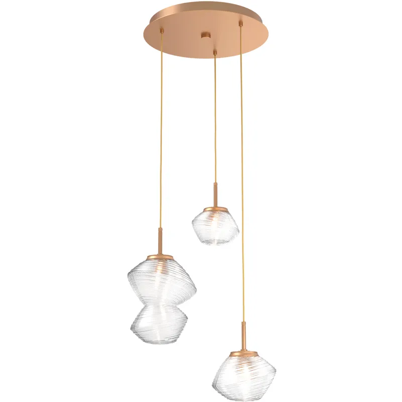 Mesa LED Novel Brass Chandelier Ceiling Light, Multi-Port Round
