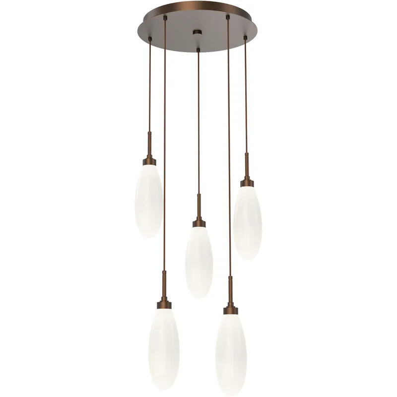 Fiori LED 18.5 inch Flat Bronze Chandelier Ceiling Light, Round Multi-Port