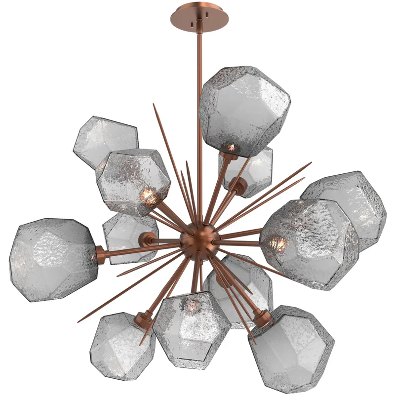 Gem LED 38.4 inch Burnished Bronze Chandelier Ceiling Light in Smoke, 2700K LED, Starburst