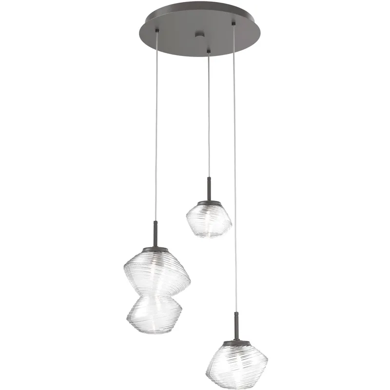 Mesa LED Graphite Chandelier Ceiling Light, Multi-Port Round