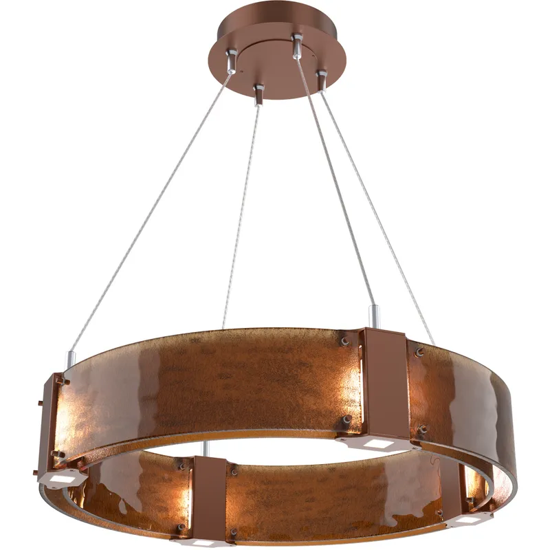 Parallel LED 23.9 inch Burnished Bronze Chandelier Ceiling Light in 3000K LED, Bronze Granite, Ring