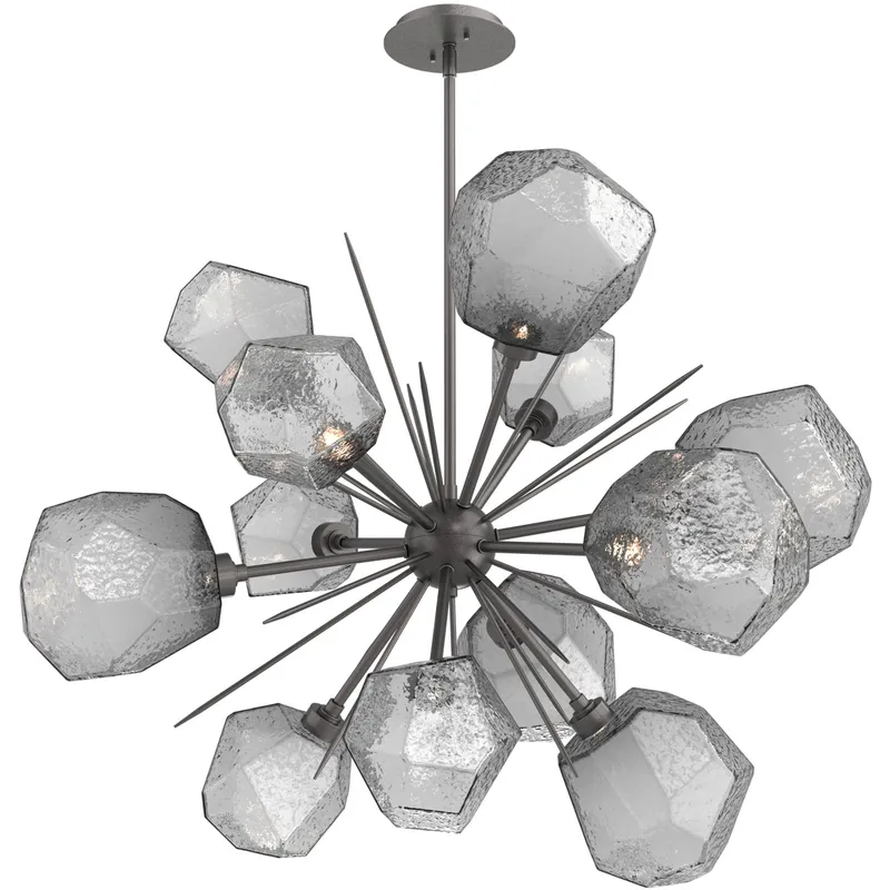 Gem LED 38.4 inch Graphite Chandelier Ceiling Light in 3000K LED, Smoke, Starburst