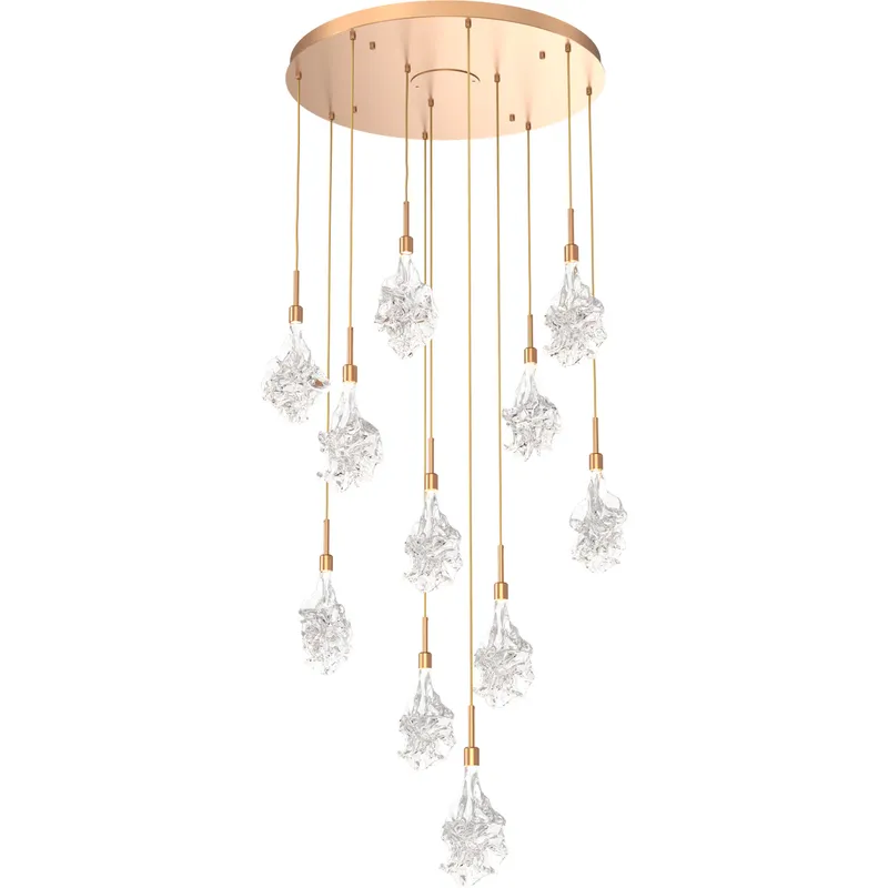 Blossom LED 33.1 inch Novel Brass Chandelier Ceiling Light, Multi-Port