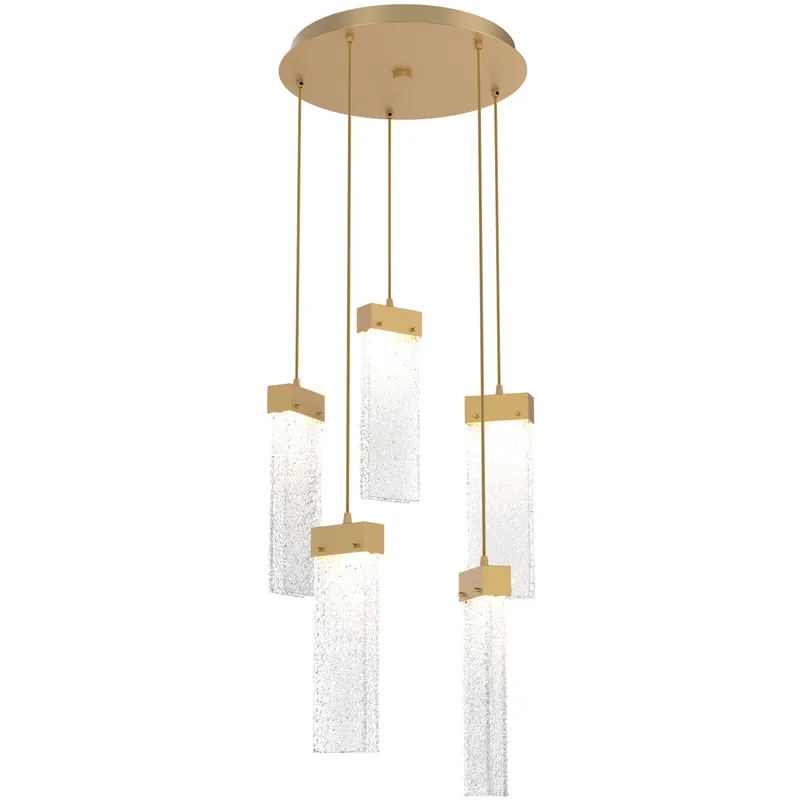 Parallel LED 18.6 inch Gilded Brass Chandelier Ceiling Light in Clear Rimelight, 2700K LED, Round Multi-Port