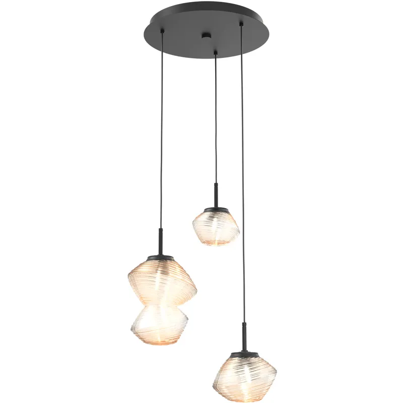 Mesa LED Matte Black Chandelier Ceiling Light, Multi-Port Round