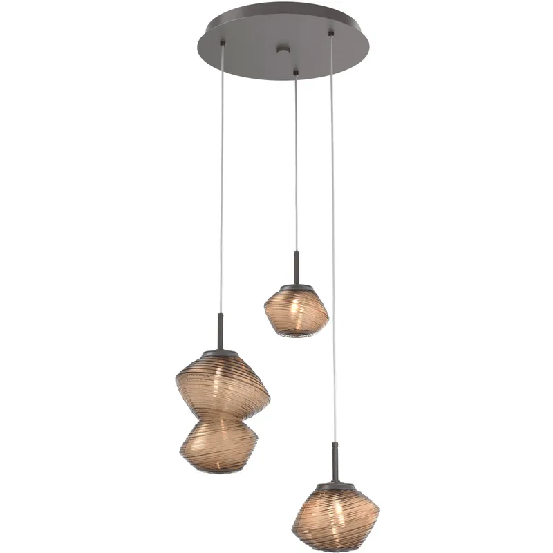 Mesa LED Graphite Chandelier Ceiling Light, Multi-Port Round