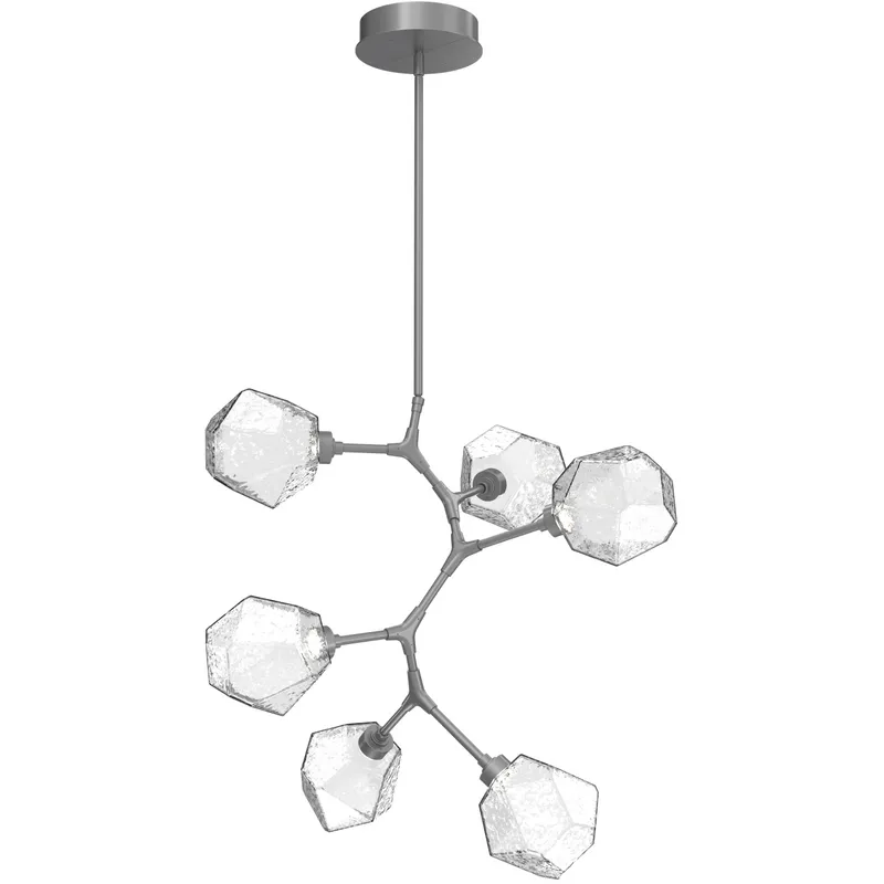 Gem LED 30 inch Classic Silver Chandelier Ceiling Light in Clear, 2700K LED, Modern Vine