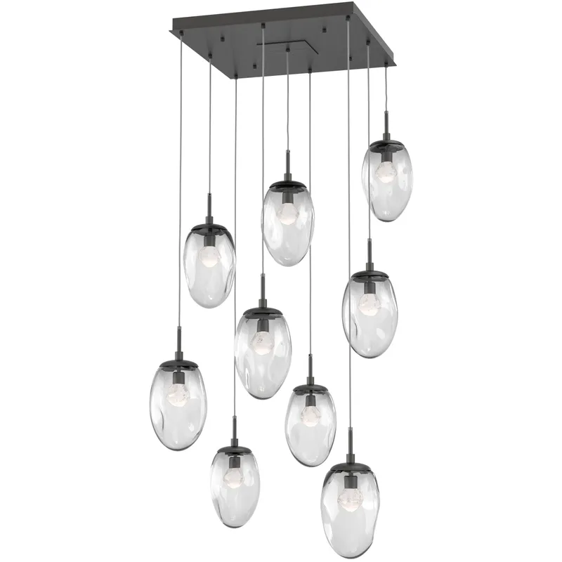 Meteo LED LED Graphite Chandelier Ceiling Light, Square Multi-Port