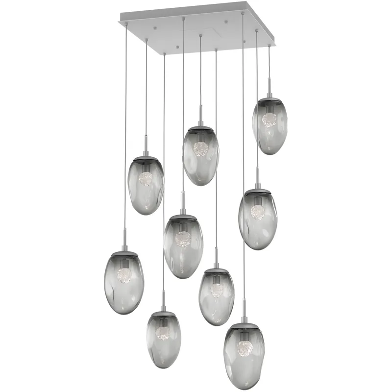 Meteo LED LED Classic Silver Chandelier Ceiling Light, Square Multi-Pendant