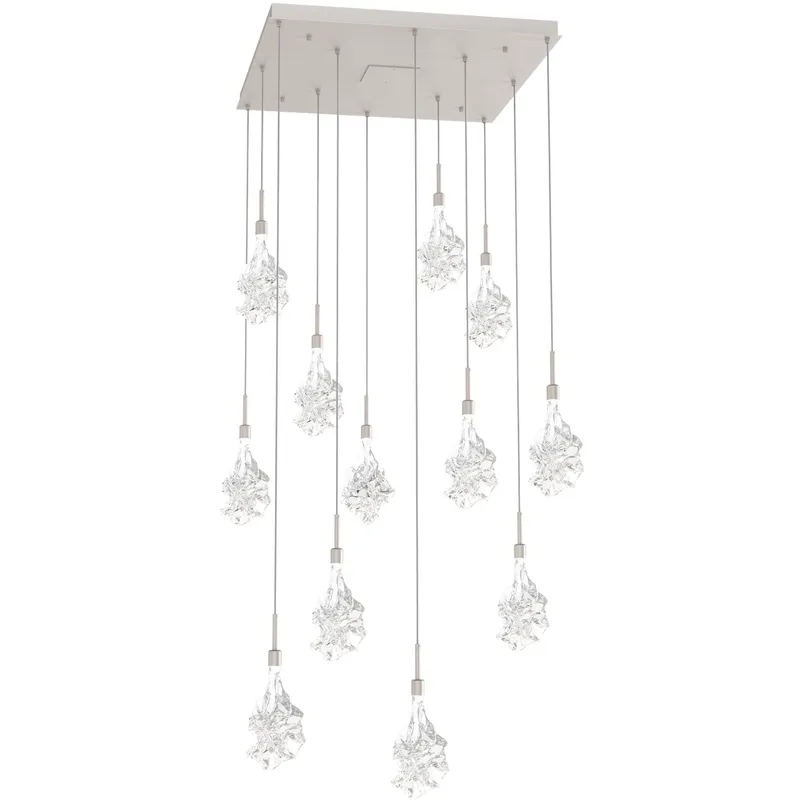 Blossom LED Beige Silver Chandelier Ceiling Light, Multi-Port