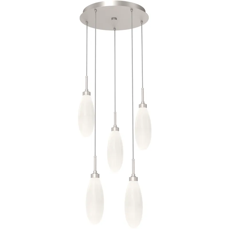Fiori LED 18.5 inch Beige Silver Chandelier Ceiling Light in Metallic Beige Silver, Round Multi-Port