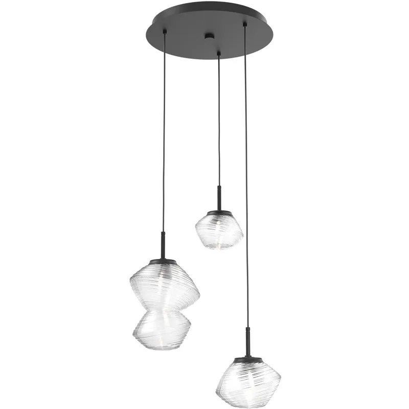 Mesa LED Matte Black Chandelier Ceiling Light, Multi-Port Round