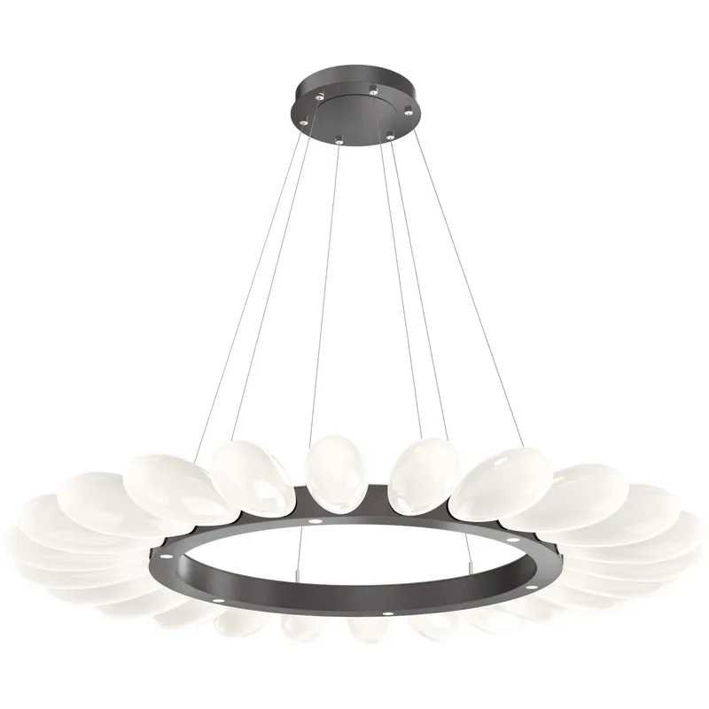 Fiori LED Graphite Chandelier Ceiling Light, Radial Ring
