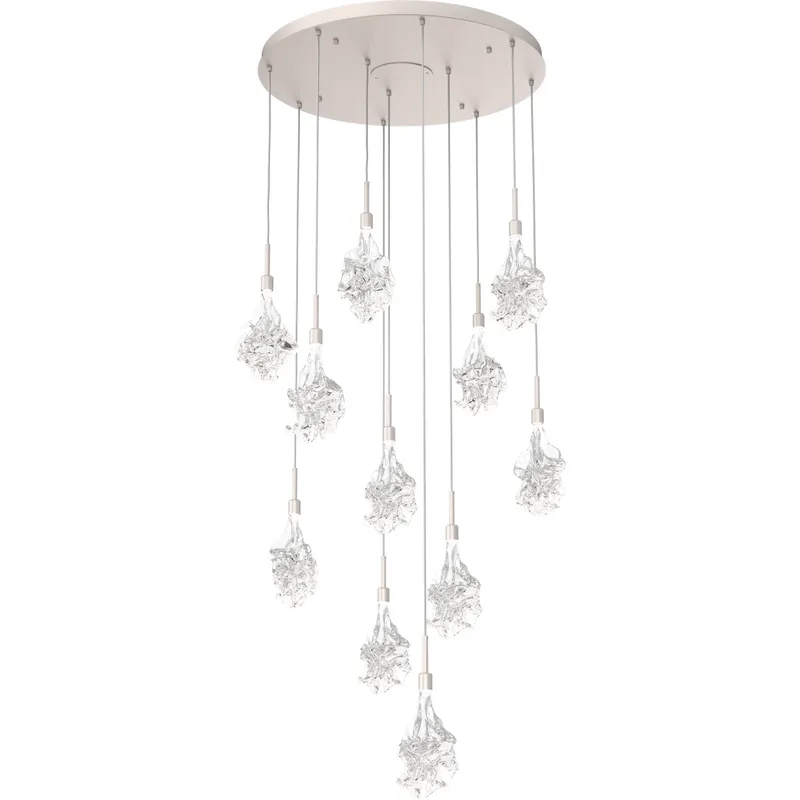 Blossom LED 33.1 inch Beige Silver Chandelier Ceiling Light, Multi-Port