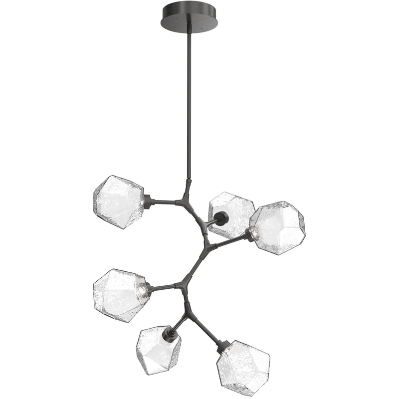 Gem LED 30 inch Graphite Chandelier Ceiling Light in 3000K LED, Clear, Modern Vine