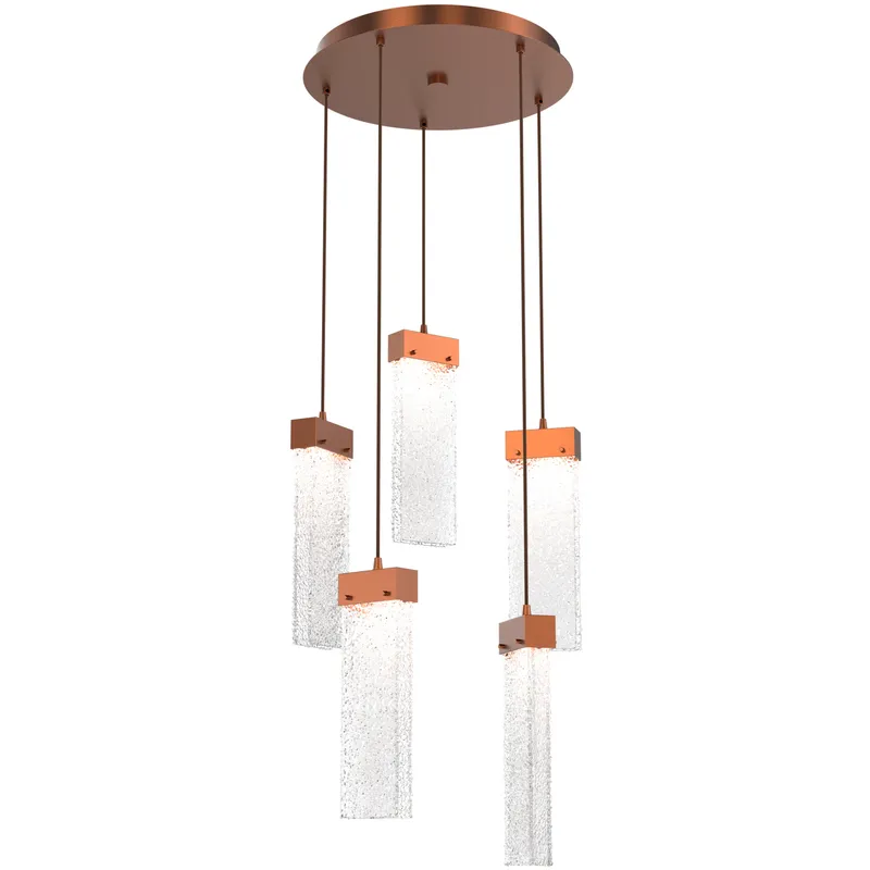 Parallel LED 18.6 inch Burnished Bronze Chandelier Ceiling Light in Clear Rimelight, 2700K LED, Round Multi-Port