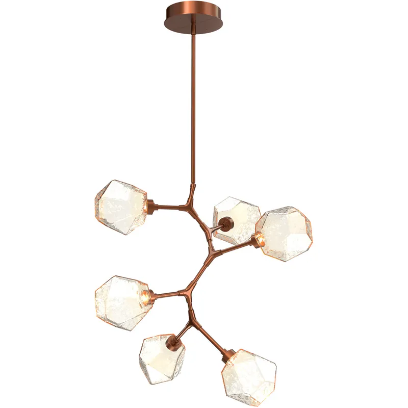 Gem LED 30 inch Burnished Bronze Chandelier Ceiling Light in 3000K LED, Amber, Modern Vine