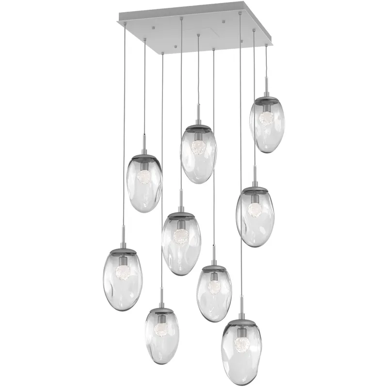 Meteo LED LED Classic Silver Chandelier Ceiling Light, Square Multi-Pendant