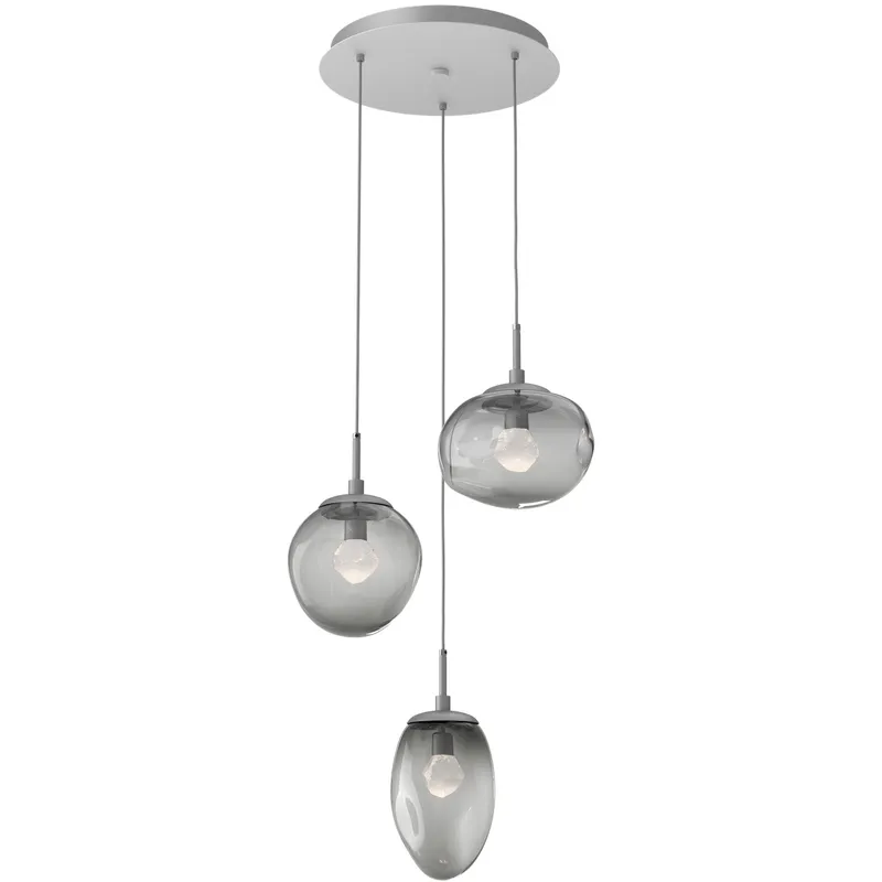 Cosmos LED LED 22.3 inch Classic Silver Chandelier Ceiling Light, Round Multi-Port