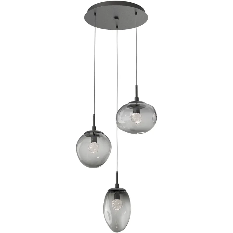 Cosmos LED LED 22.3 inch Graphite Chandelier Ceiling Light, Round Multi-Port