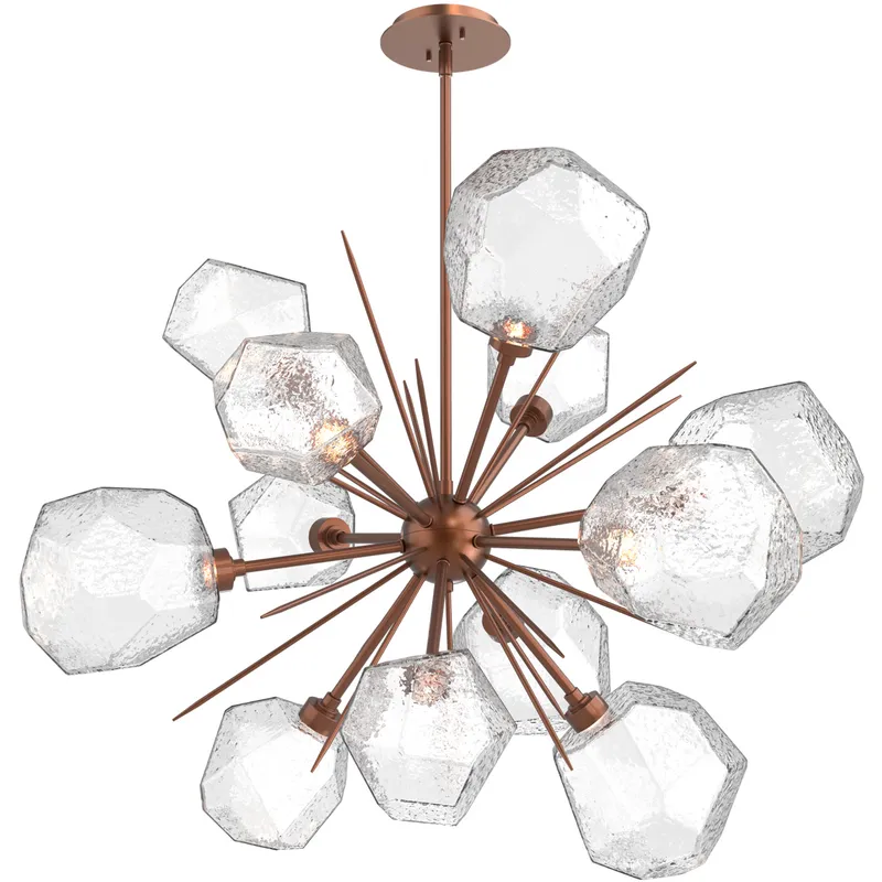 Gem LED 38.4 inch Burnished Bronze Chandelier Ceiling Light in Clear, 2700K LED, Starburst