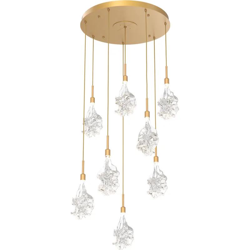 Blossom LED 27 inch Gilded Brass Chandelier Ceiling Light in 3000K LED, Multi-Port