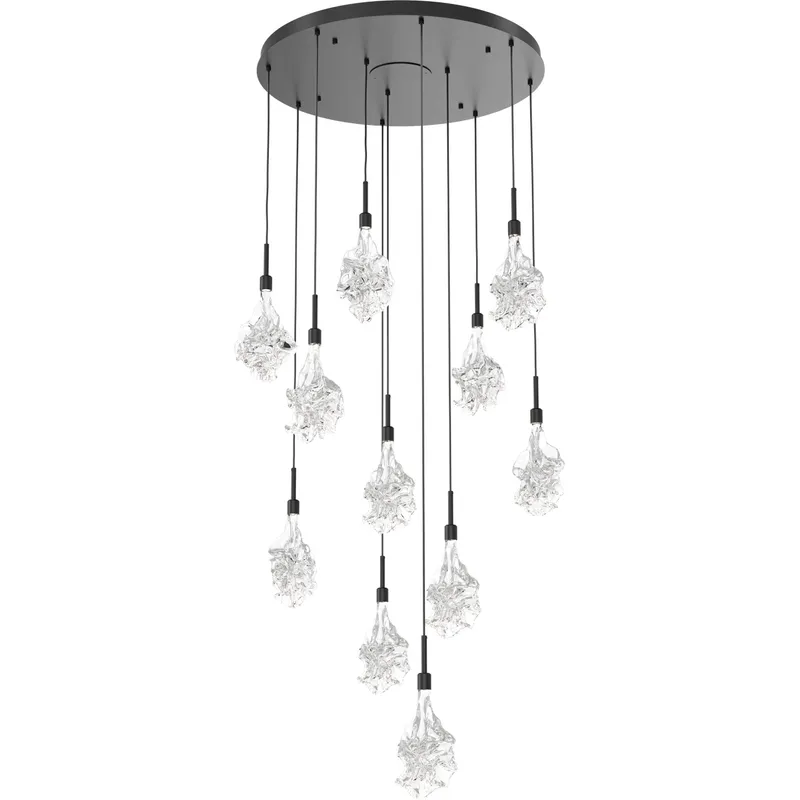 Blossom LED 33.1 inch Matte Black Chandelier Ceiling Light, Multi-Port