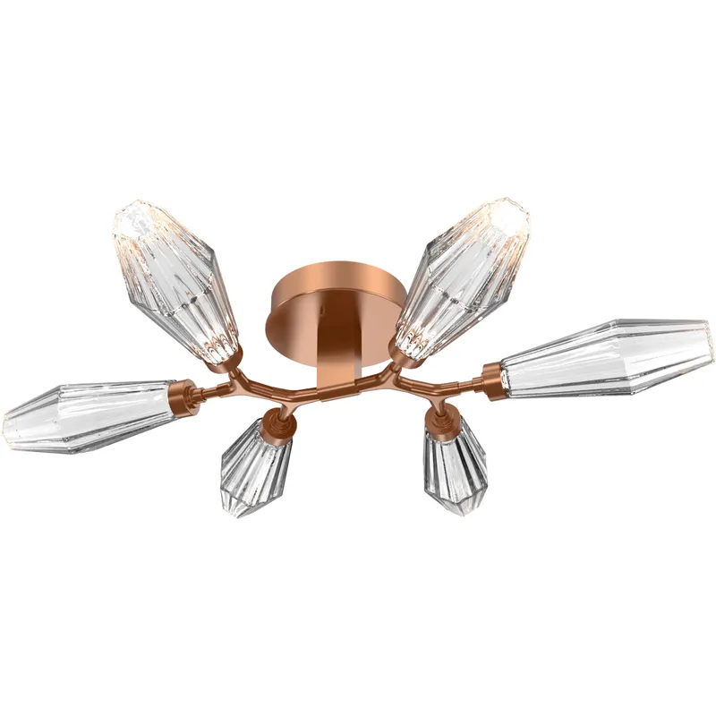 Aalto LED 34.9 inch Novel Brass Flush Mount Ceiling Light in 3000K LED, Optic Rib Clear