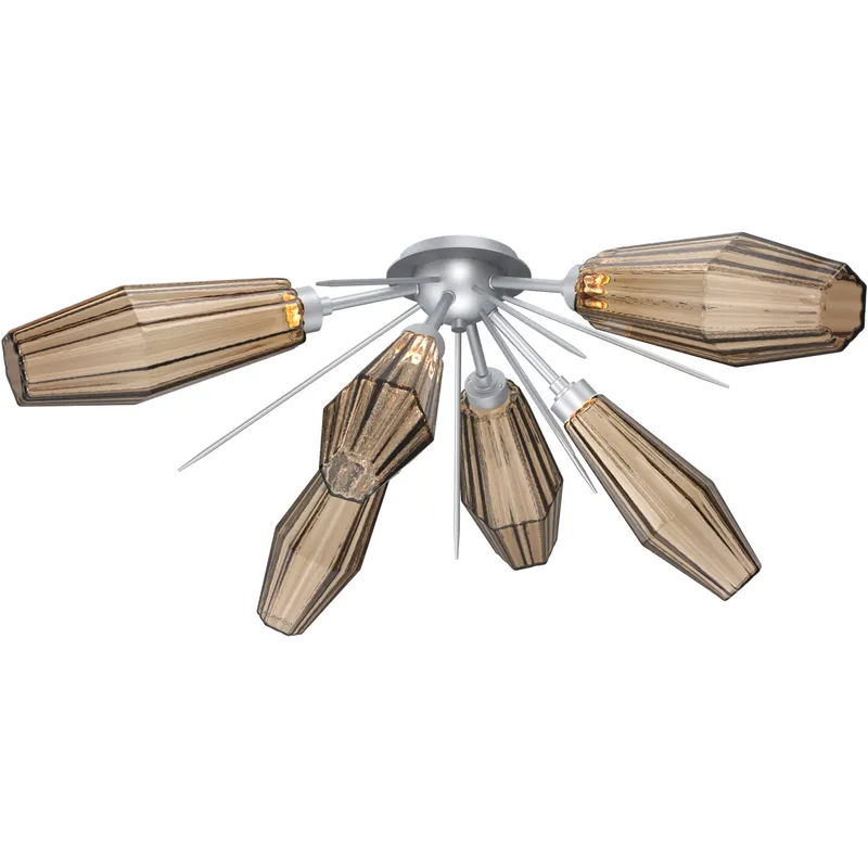 Aalto LED 40.3 inch Classic Silver Flush Mount Ceiling Light in Bronze, 2700K LED