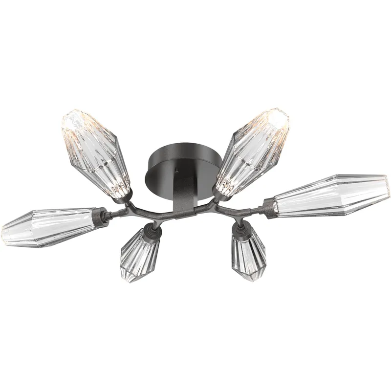 Aalto LED 34.9 inch Graphite Flush Mount Ceiling Light in 3000K LED, Optic Rib Clear