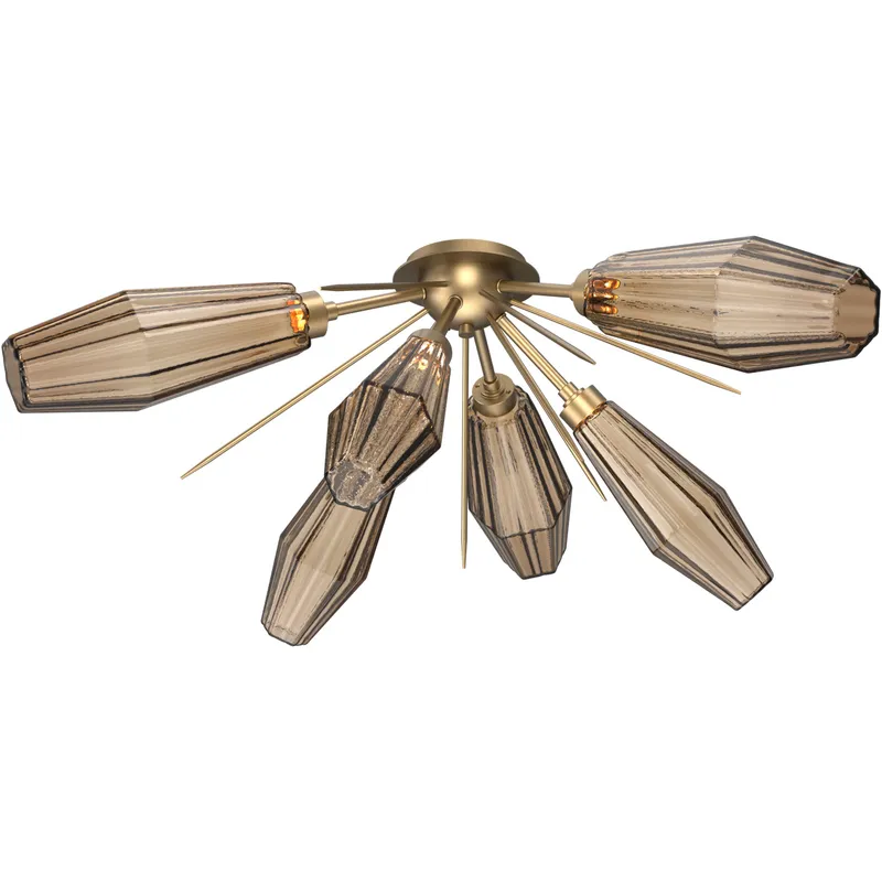 Aalto LED 40.3 inch Gilded Brass Flush Mount Ceiling Light in 3000K LED, Bronze